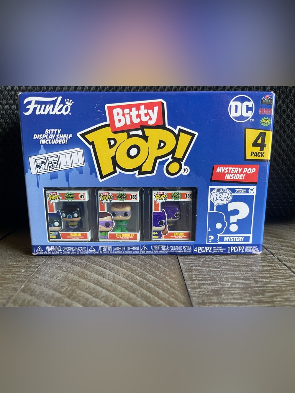 Funko Bitty Pop! DC 4-Pack Blue Box with Yellow & Red Accents Batman